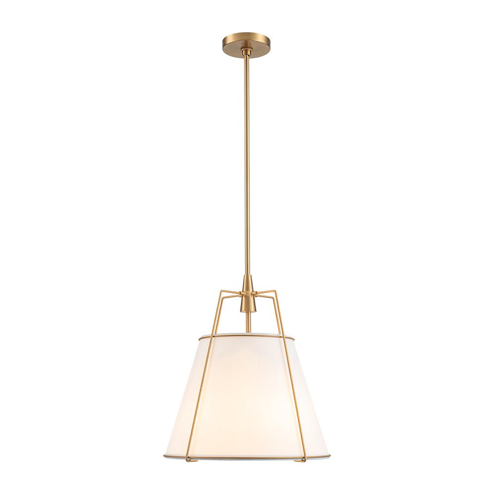 Minimalist Linen Pendant Lamp – 4-Light Brass Fixture for Modern Homes