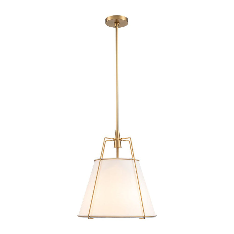 Minimalist Linen Pendant Lamp – 4-Light Brass Fixture for Modern Homes
