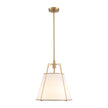 Minimalist Linen Pendant Lamp – 4-Light Brass Fixture for Modern Homes