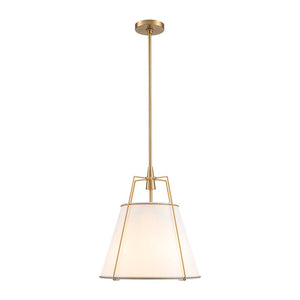 Minimalist Linen Pendant Lamp – 4-Light Brass Fixture for Modern Homes