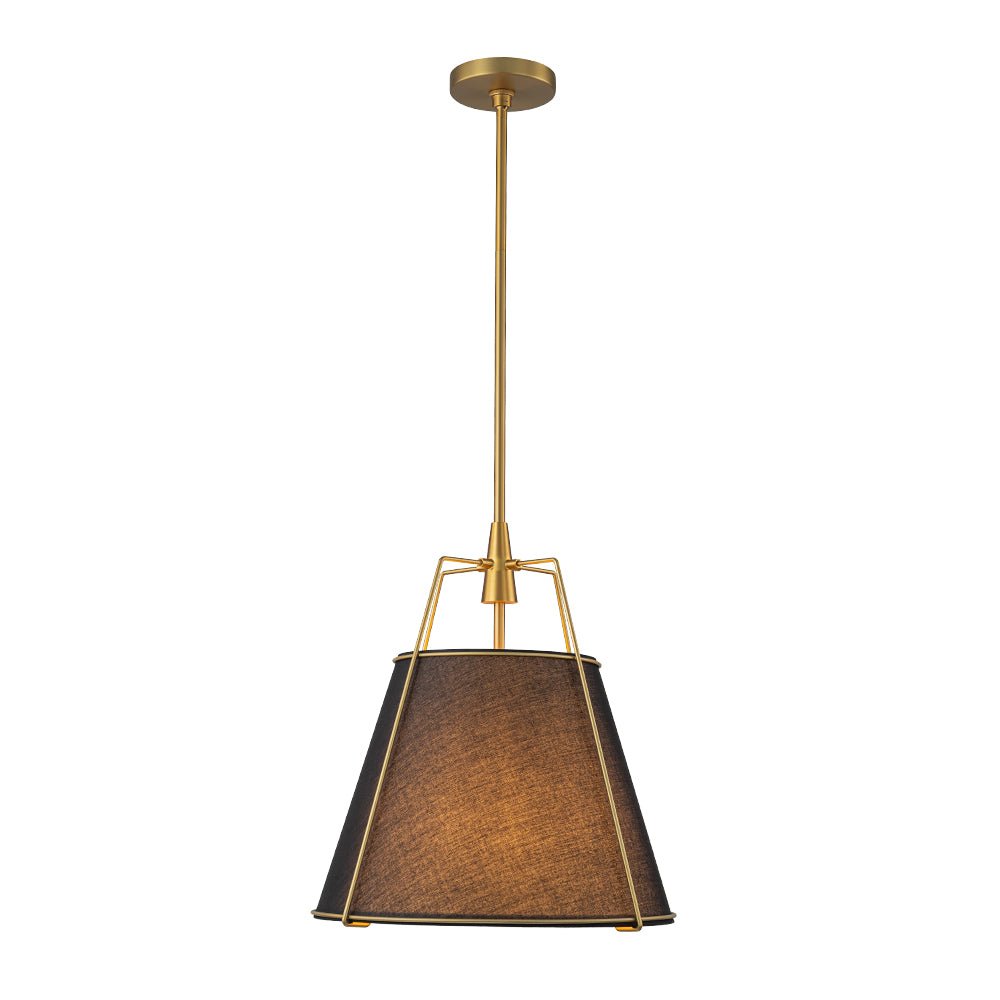 Minimalist Linen Pendant Lamp – 4-Light Brass Fixture for Modern Homes