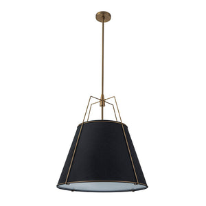 Minimalist Linen Pendant Lamp – 4-Light Brass Fixture for Modern Homes