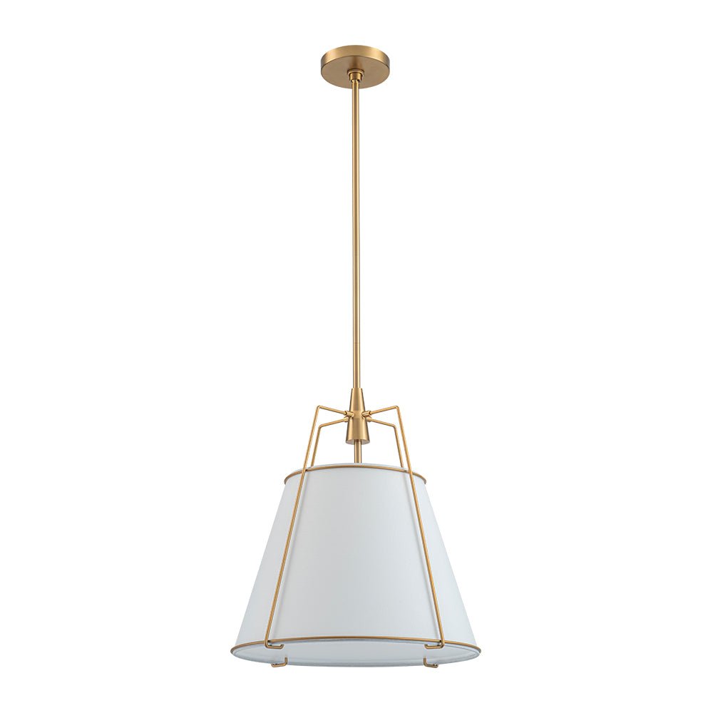 Minimalist Linen Pendant Lamp – 4-Light Brass Fixture for Modern Homes