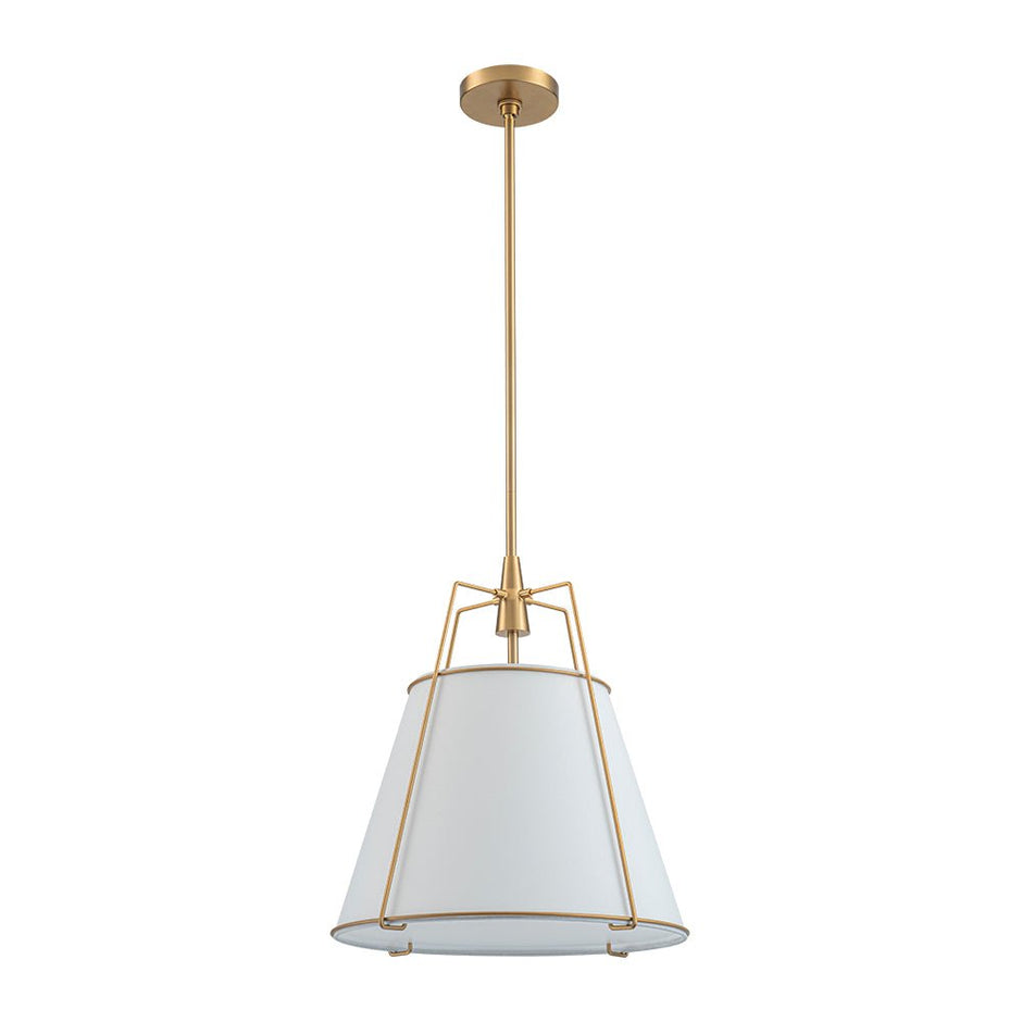 Minimalist Linen Pendant Lamp – 4-Light Brass Fixture for Modern Homes