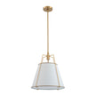 Minimalist Linen Pendant Lamp – 4-Light Brass Fixture for Modern Homes