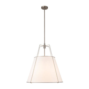 Minimalist Linen Pendant Lamp – 4-Light Brass Fixture for Modern Homes