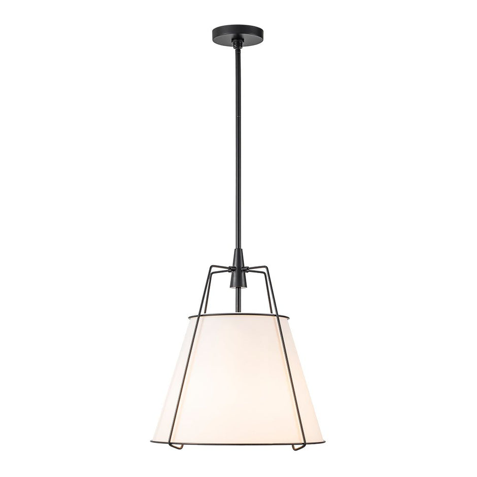 Minimalist Linen Pendant Lamp – 4-Light Brass Fixture for Modern Homes