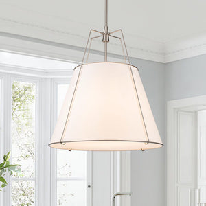 Minimalist Linen Pendant Lamp – 4-Light Brass Fixture for Modern Homes