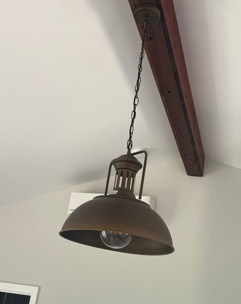 Pendant Light for Farmhouse Rustic Rusty Dome