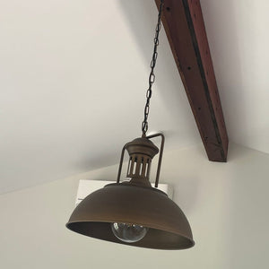Pendant Light for Farmhouse Rustic Rusty Dome