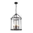 Elegant 4-Light Glass Lantern Pendant – Dimmable Hanging Ceiling Light