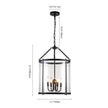 Elegant 4-Light Glass Lantern Pendant – Dimmable Hanging Ceiling Light