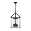 Elegant 4-Light Glass Lantern Pendant – Dimmable Hanging Ceiling Light