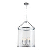 Elegant 4-Light Glass Lantern Pendant – Dimmable Hanging Ceiling Light