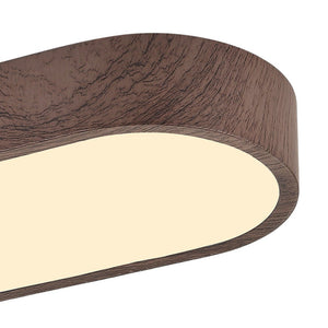 Ceiling Lights Flush Mount With Wood Accent Oval Shape Led