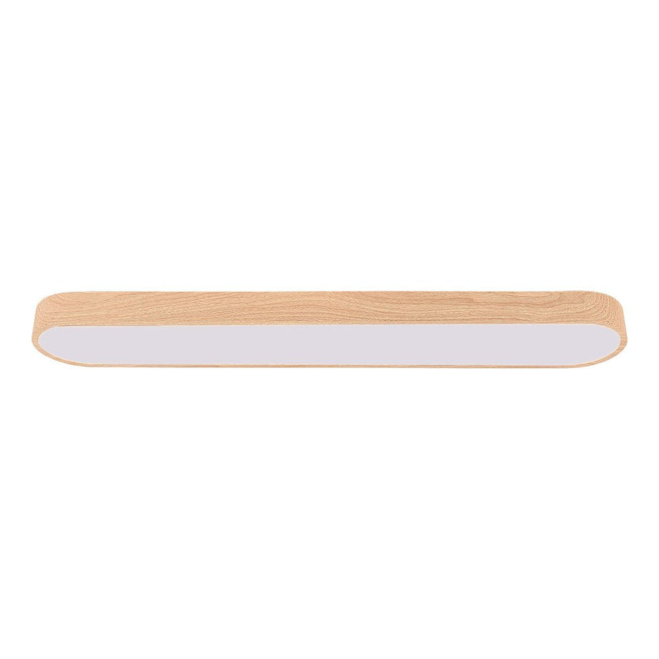 Ceiling Lights Flush Mount With Wood Accent Oval Shape Led