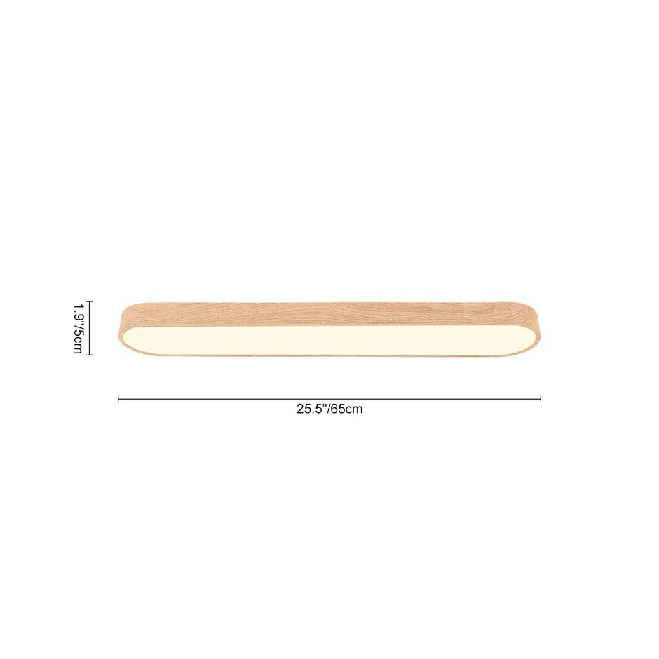 Ceiling Lights Flush Mount With Wood Accent Oval Shape Led