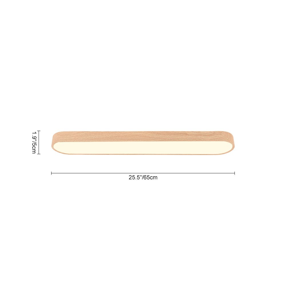 Ceiling Lights Flush Mount With Wood Accent Oval Shape Led