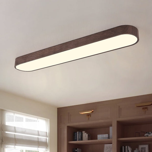 Ceiling Lights Flush Mount With Wood Accent Oval Shape Led