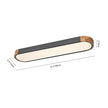 Oval Led Ceiling Light Flush Mount With Wood Accent