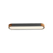 Oval Led Ceiling Light Flush Mount With Wood Accent