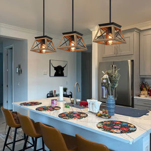 Pendant Lighting Single Light Square Rustic