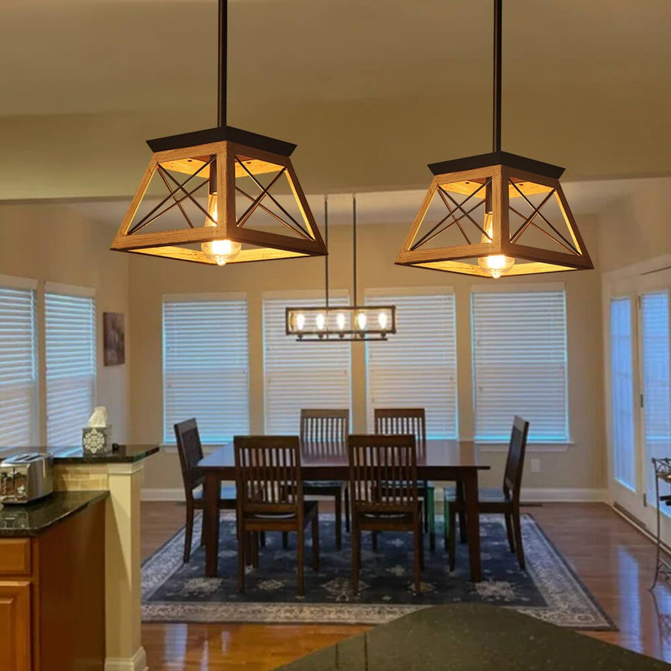 Pendant Lighting Single Light Square Rustic