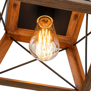 Pendant Lighting Single Light Square Rustic