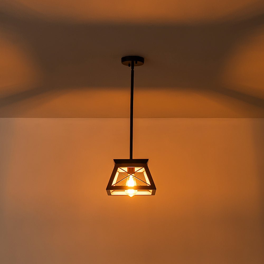 Pendant Lighting Single Light Square Rustic
