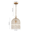 Vintage Crystal Birdcage Pendant Light – Antique Bronze Hanging Fixture