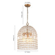 Vintage Crystal Birdcage Pendant Light – Antique Bronze Hanging Fixture