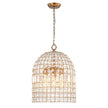 Vintage Crystal Birdcage Pendant Light – Antique Bronze Hanging Fixture