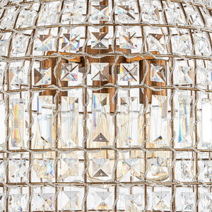 Vintage Crystal Birdcage Pendant Light – Antique Bronze Hanging Fixture