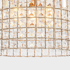 Vintage Crystal Birdcage Pendant Light – Antique Bronze Hanging Fixture