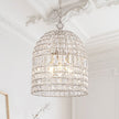 Vintage Crystal Birdcage Pendant Light – Antique Bronze Hanging Fixture