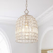 Vintage Crystal Birdcage Pendant Light – Antique Bronze Hanging Fixture