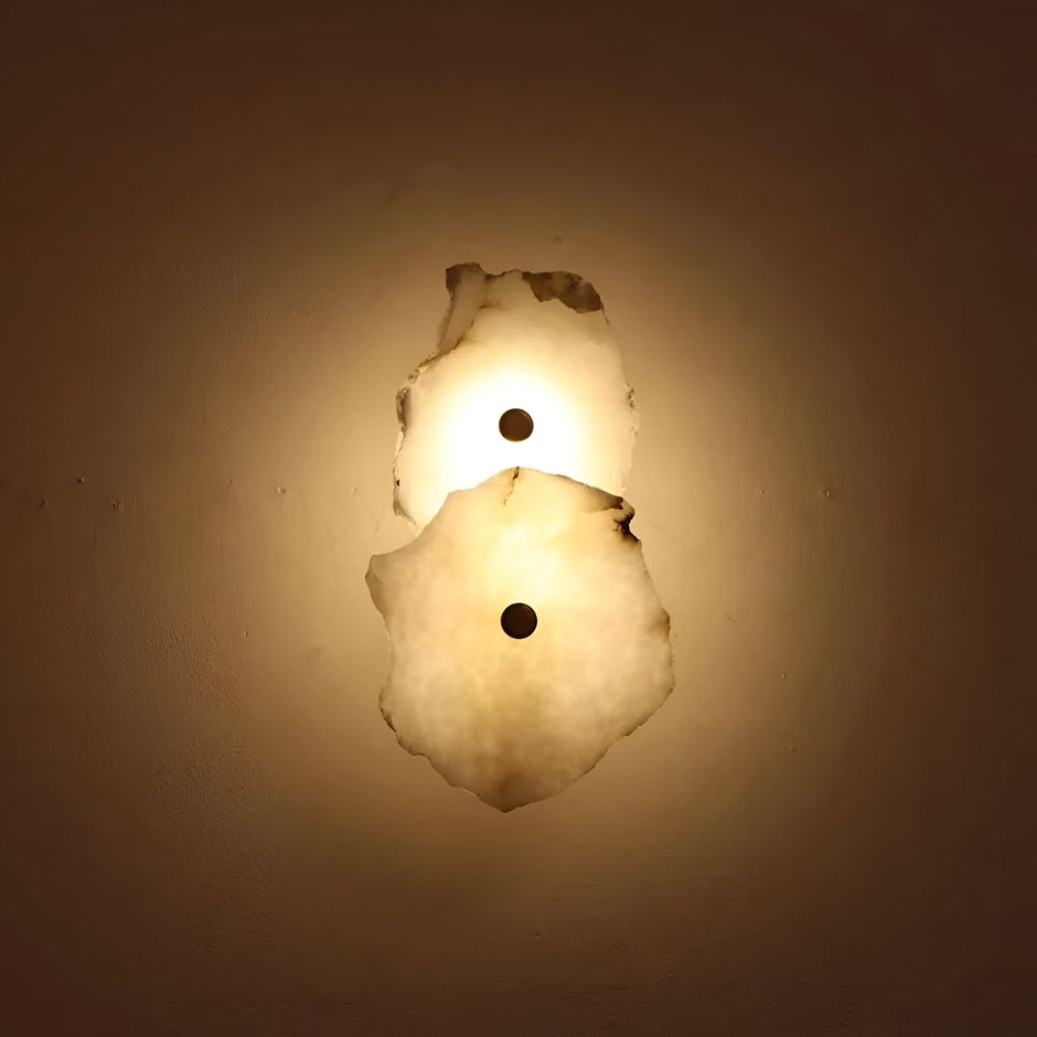 Minimalist Marble Wall Sconce – Warm Ambient Lighting for Hallways and Living Spaces