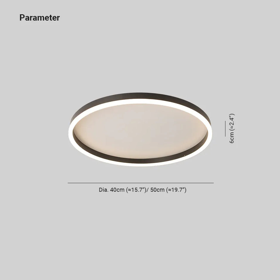 Black Minimalist Round Ceiling Light for Bedroom - MOSKBITE