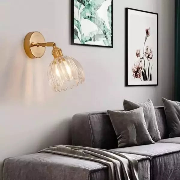 Retro Wall Lamp Flower Bud Tulip Glass