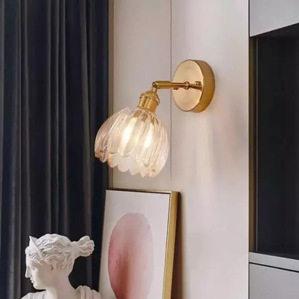 Retro Wall Lamp Flower Bud Tulip Glass