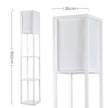 Floor Lamp with Shelf Storage Wooden Standing Living Room Tall Light