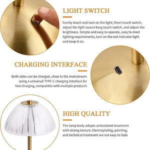 Modern LED Table Lamp USB Rechargeable Lamp Dimmable Bar Night Light Cordless
