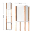 Floor Lamp with Shelf Storage Wooden Standing Living Room Tall Light