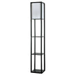 Floor Lamp with Shelf Storage Wooden Standing Living Room Tall Light