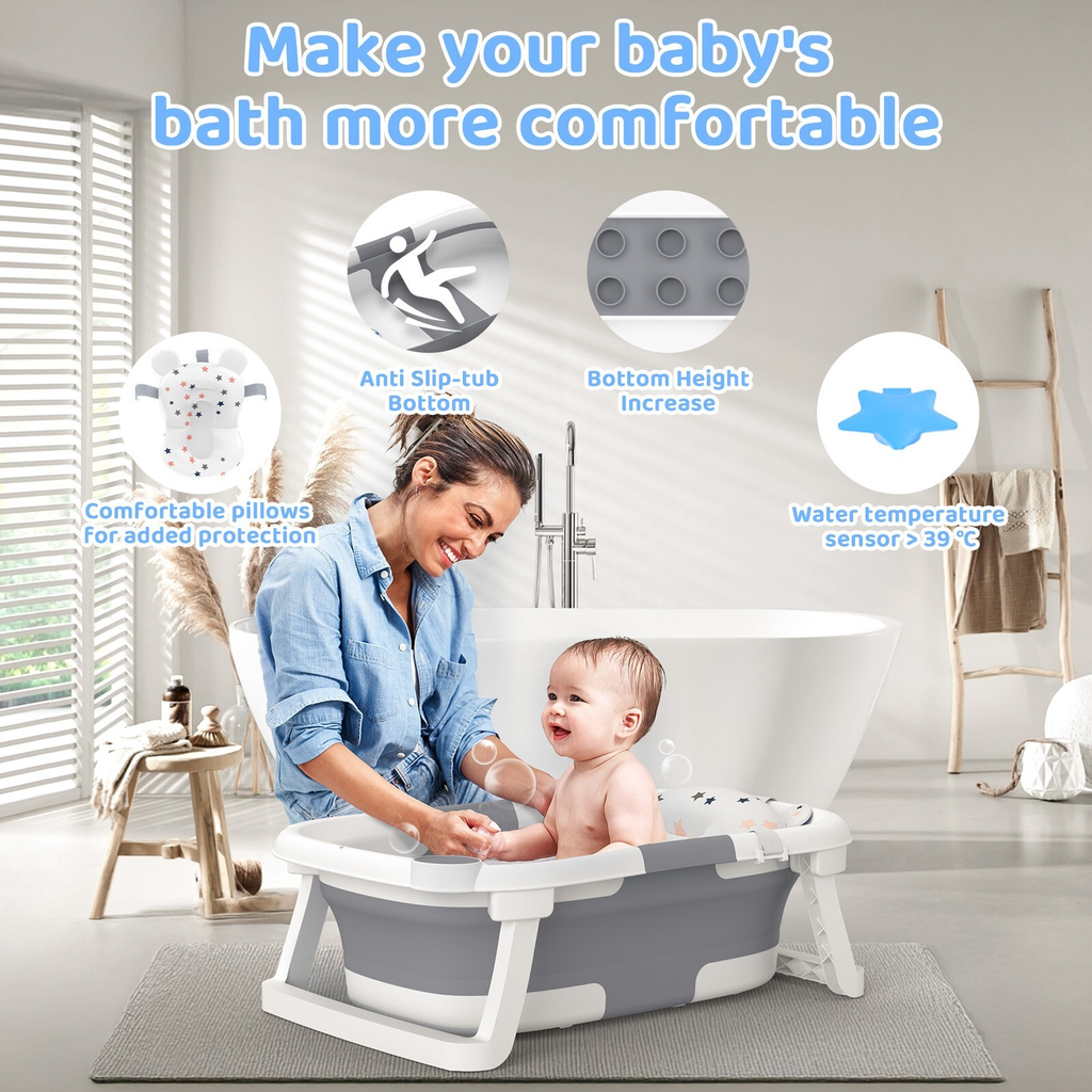 Baby Bath Tub With Removable Support Mat - MOSKBITE