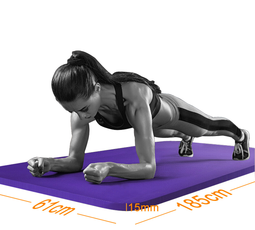 Yoga Mat 15mm Thick Gym Exercise Fitness Pilates Workout Mat - MOSKBITE