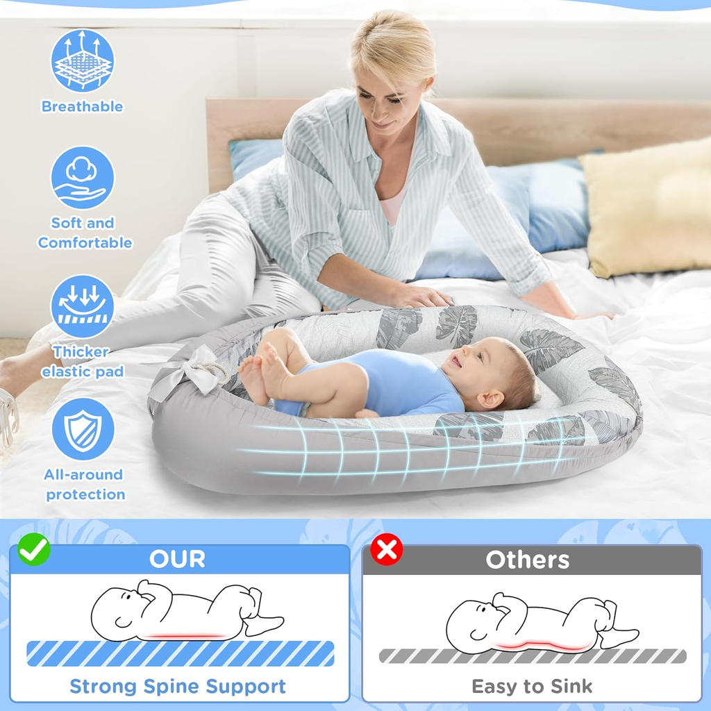 Baby nest Baby Essentials for Newborn Baby Lounger 35 x 10 x 30 cm - MOSKBITE