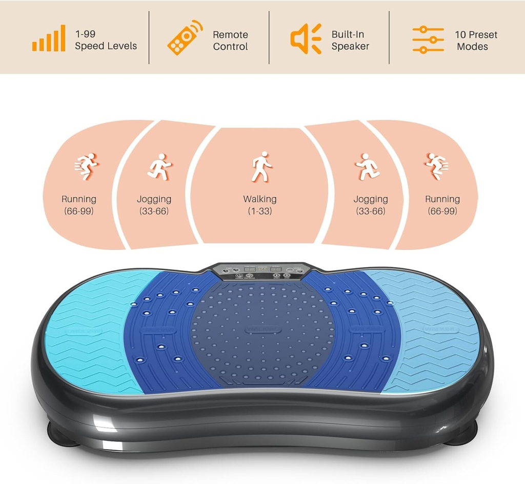 Vibration Plate Exercise Machine Home Workout Equipment & Body Shaper Massager - MOSKBITE