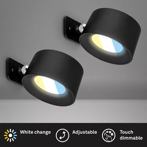 Wireless Charging Wall Lamp – 360° Rotatable LED Light with Touch