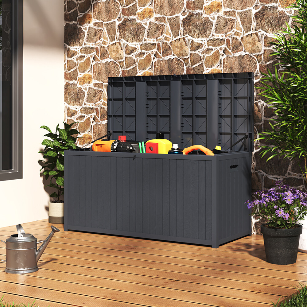 Garden Storage Box Container Utility Chest Cushion Shed Box 430L - MOSKBITE